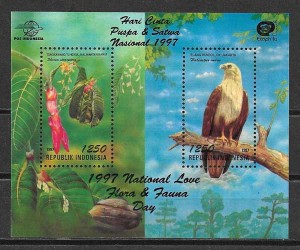 Estampillas fauna y flora Indonesia 1997