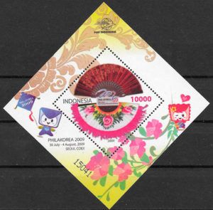 colección sellos flora Indonesia 2009