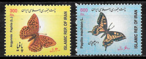 filatelia mariposas Iran 2003