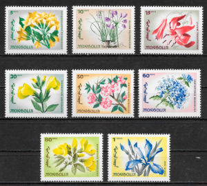 filatelia colección flora Mongolia 1966