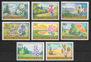 colección sellos flora Mongolia 1969