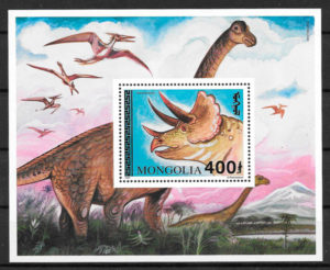 filatelia colección dinosaurios Mongolia 1994