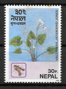 colección sellos flora Nepal 1980