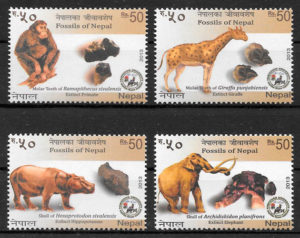 sellos animales prehistóricos Nepal 2013