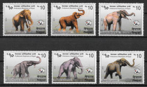 sellos animales prehistóricos Nepal 2015