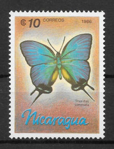 filatelia mariposas 1986 Nicaragua