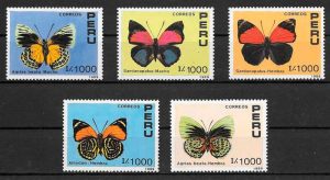 sellos mariposas Perú 1990