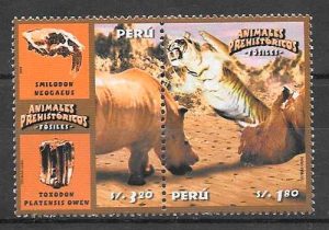 colección sellos dinosaurios Perú 2004