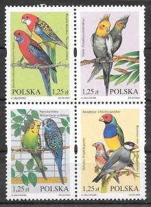 sellos aves Polonia 2004