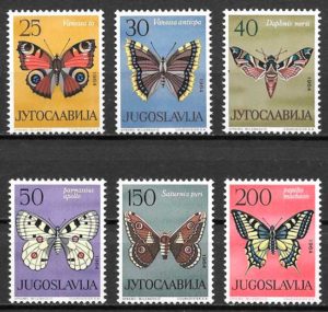 filatelia coleccion mariposas Yugoslavia 1964