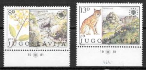 filatelia coleccion fauna y flora Yugoslavia 1980