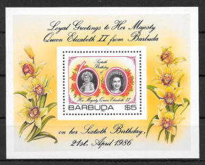 colección sellos personalidades Barbuda 1986