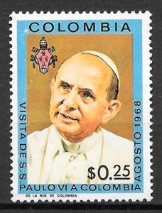 colección sellos personalidad Colombia 1968