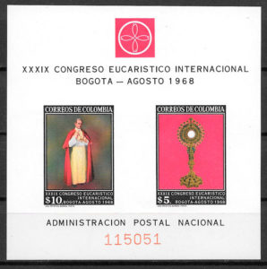 colección sellos personalidad Colombia 1968