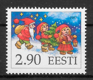 filatelia colección navidad Estonia 1997