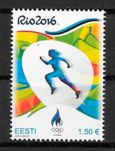 colección sellos deporte Estonia 2016