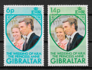 colección sellos personalidades Gibraltar 1973