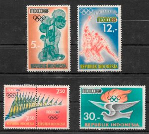 filatelia deporte Indonesia 1968