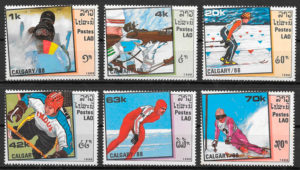 filatelia colección deporte Laos 1988