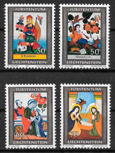 colección sellos navidad Liechtenstein 1974