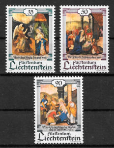 colección sellos navidad Liechtenstein 1990