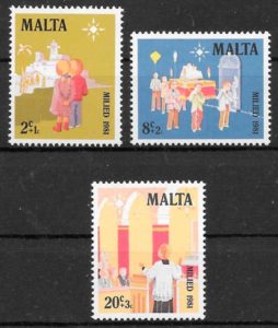 filatelia Navidad Malta 1981