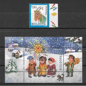 sellos navidad Moldavia 2008
