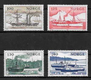 filatelia colección transporte Noruega 1977