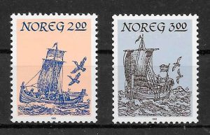 filatelia colección transporte Noruega 1983