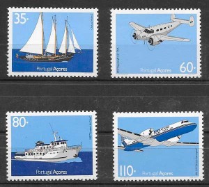 filatelia colección transporte Portugal Azores 1991