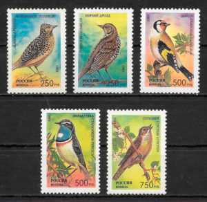 filatelia colección fauna Rusia 1995