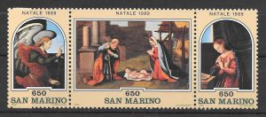 sellos navidad San Marino 1989