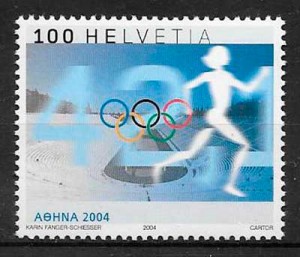 colección sellos deporte Suiza 2004