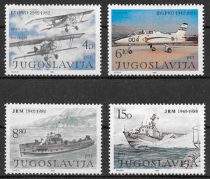 filatelia coleccion transpporte Yugoslavia 1982