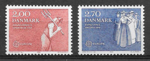 colección sellos europa Dinamarca 1982