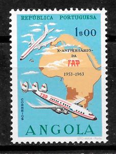 filatelia colección transporte Angola 1963