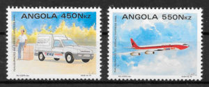 colección sellos transporte Angola 1992