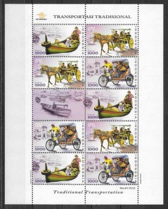 Colección sellos transporte Indonesia 2001