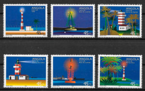 filatelia colección faros Angola 2002