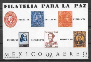 sello Expo Filatelica Mexico 1974