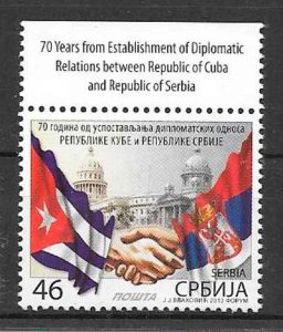 colección sellos temas varios Serbia 2013