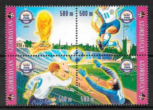 coleccion sellos futbol Azerbaiyan 2004