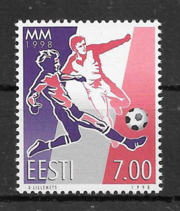 colección sellos fútbol Estonia 1998