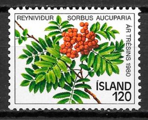 filatelia frutas Islandia 1980