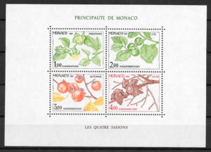 filatelia frutas Monaco 1981