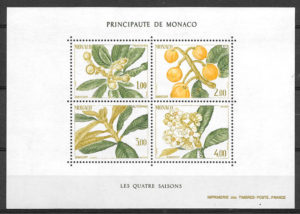 filatelia frutas Monaco 1985