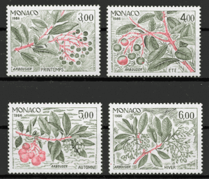 filatelia coleccion frutas Monaco 1986