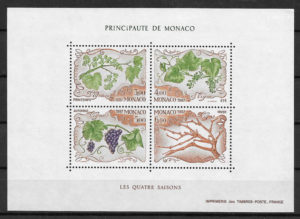 coleccion sellos frutas monaco 1987