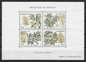 coleccion sellos Monaco frutas 1988