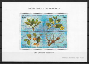 filatelia coleccion frutas Monaco 1995